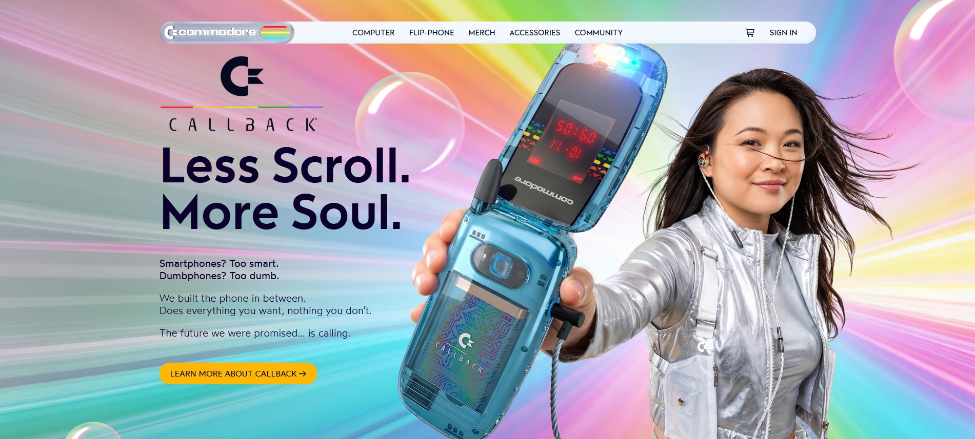 Commodore Callback 8020: il flip phone anti-social media